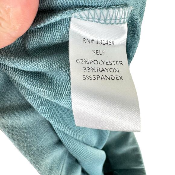 Fate Light Green Elastic Waist Lightweight Ruffled Wide Leg Palazzo Pants Size S - Picture 5 of 6